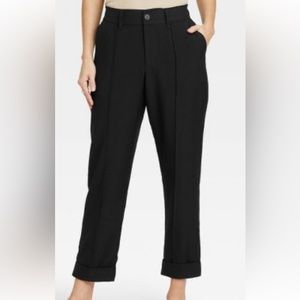 NWT - Women's High-Rise Slim Straight Leg Pintuck Ankle Pants - A New Day™